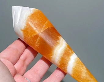 Orange Calcite XLarge Ice Cream Cone 6.2 inches
