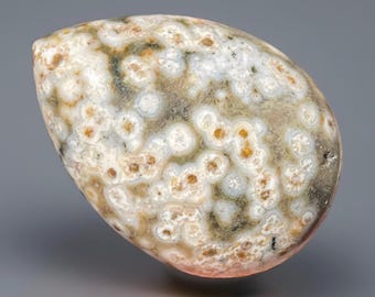 Orbicular Ocean Jasper Flat Back - Cabochon Gemstone Mini Palm (210)