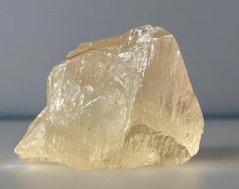 Yellow Calcite Rough Crystal from Mexico, Natural Calcite Raw Specimen, Lapidary Rock, Unique Display Mineral