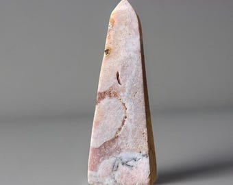 Pink Amethyst Tower with Chlorite - Natural Pink Polished Crystal Obelisk, Pink Quartz Point