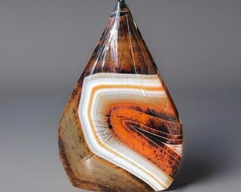 Carnelian Sardonyx Flame - #462, Red Agate Unique Abstract Pattern Crystal