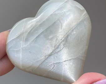 Sage Green Moonstone Large Crystal Heart #6