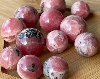 Genuine Rhodochrosite Mini Sphere from Argentina - Heart Chakra Stone