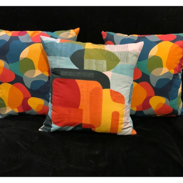 RETRO SEVENTIES PATTERN - Light Weight Furnishing Cotton Fabric - Cushions, Curtains, Covers etc