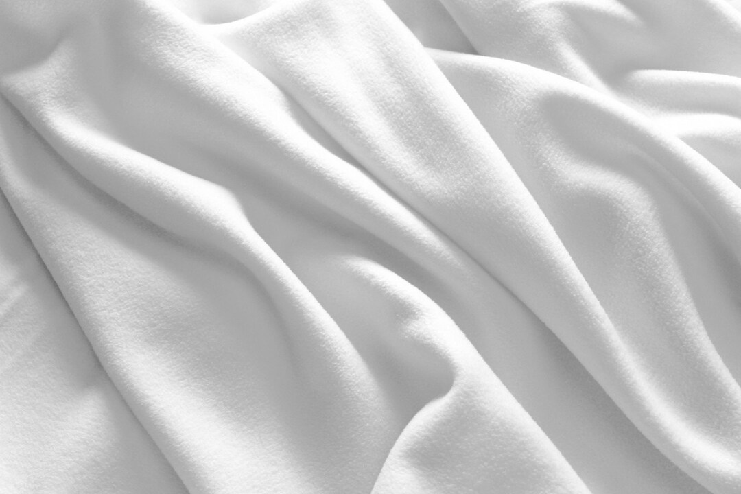 WHITE Polar Fleece Fabric by Metre, Anti Pill Fleece Fabric for Babies, Soft Fleece Fabric for