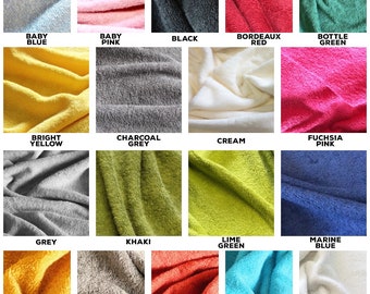 Pure Cotton Towel Fabric, Thick Terry Cotton Towelling by the Metre, Wrap, Very Big  Beach Towel, Dog, Flannel, Robe, Material in 24 Colours