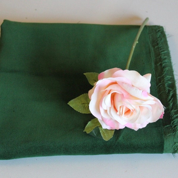 BOTTLE GREEN - Cotton Dressmaking Velvet / Velveteen Fabric - Lightweight