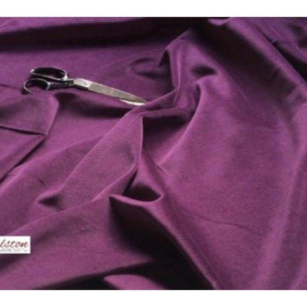 PURPLE / Aubergine -  Cotton Velvet Fabric for Curtains and Soft Furnishings