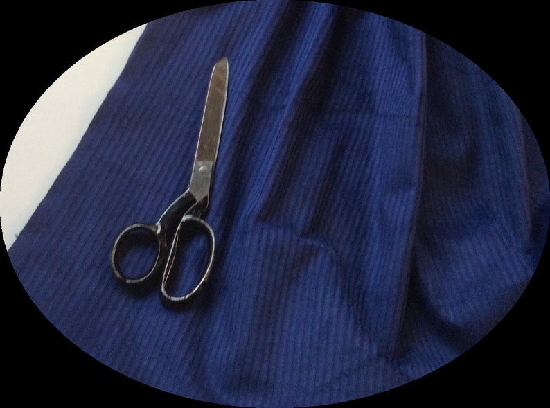 1 Metre NAVY BLUE Cotton Jumbo Corduroy Fabric 112 cms CLEARANCE 6 Wale