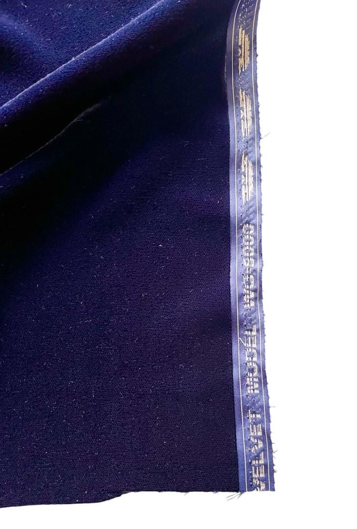 AZUL MARINHO - Tecido Micro Veludo - Fino e Leve Fantasia, Almofadas, Cortinas, Bolsa - 112 cms - 180 gsm