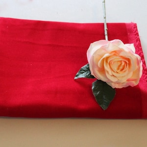 BARBADOS CHERRY RED - Cotton Dressmaking Velvet / Velveteen Fabric - Lightweight by Truly Sumptuous father christmas red colour