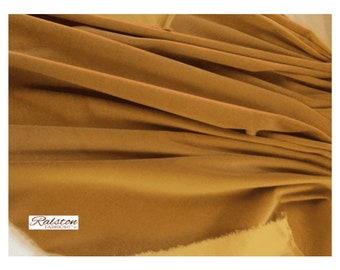 GOLD -  Cotton Velvet Fabric for Curtains & Soft Furnishings