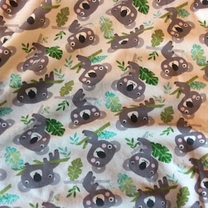 Koala fabric, Jersey knit fabric by the metre, Cotton jersey fabric children, Cotton jersey knit fabric for kids, Stretch jersey tshirt