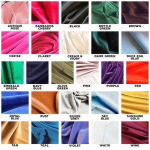 Cotton Velveteen Fabric for Crafts, Toys, Cushions, Curtains, Dressmaking - 27 Colours - 45&quot; Wide (112cm) Velvet Material Red Pink Rust Gold