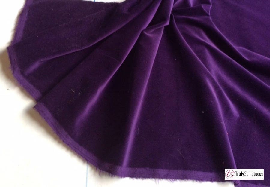 Purple Stripe Jacquard Silk Korea Stretch Velvet Fabric For Dress by Yard
