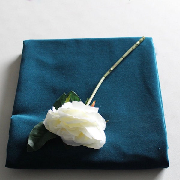 TEAL Cotton Velvet / Velveteen for Dressmaking - Crafts. Cushions, Curtains, Lining Boxes etc