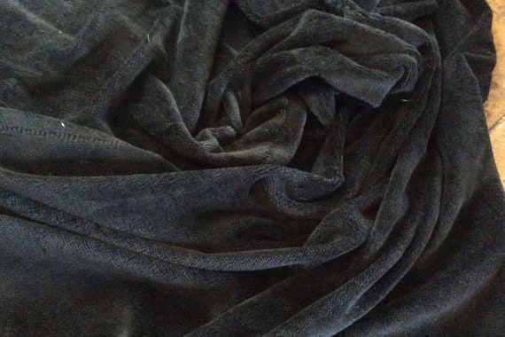 Black Bamboo Velour Fabric