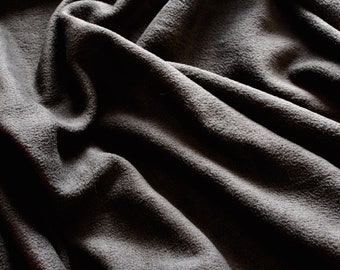 BLACK Polar fleece fabric by the yard, Fleece for pants, fleece fabric samples, anti pill fleece fabric for hats (170 gsm 150 cms)