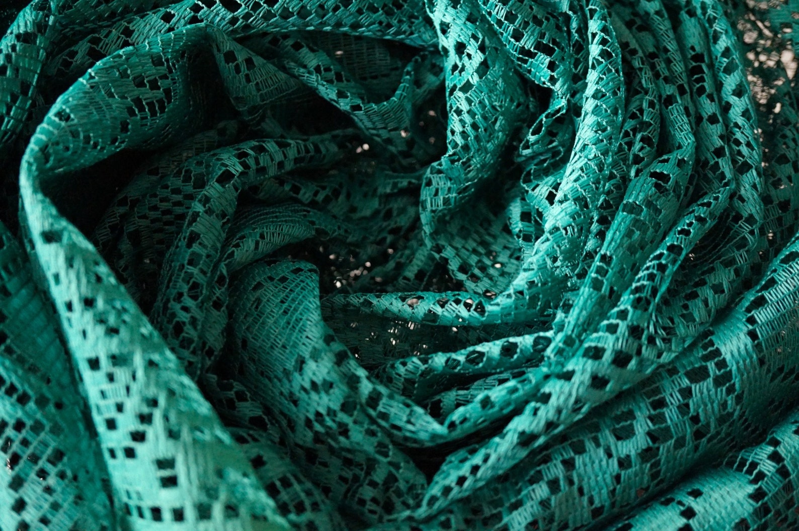 Teal Green Lacy Tablecloth 70x54 /180cm x 138cm Etsy