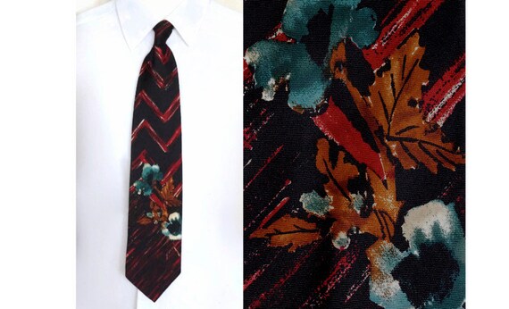 Red Silk Tie Made in Italy Suit Accessory Formal Wear Silk HUGO BOSS Men/'s Gift Vintage Silk Necktie Floral Wide Tie Men/'s Silk Tie