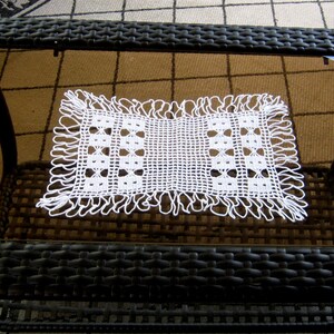 White Crocheted Doily 14 X 8 Rectangular - Etsy