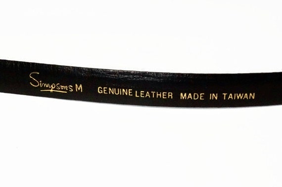 Vintage Genuine Leather Reptile Grain Skinny Brow… - image 8