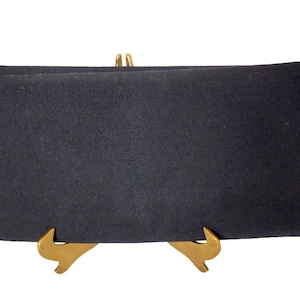 Vintage Black Fabric Clutch | Made in U.S.A. | Small Evening Bag | Mid Century Handbags