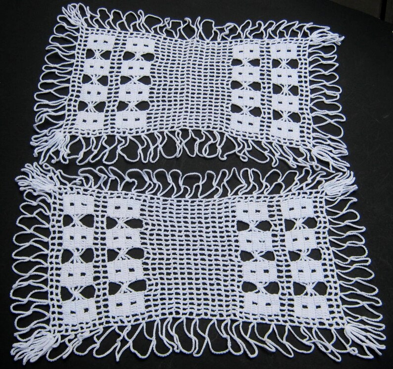 White Crocheted Doily 14 X 8 Rectangular - Etsy