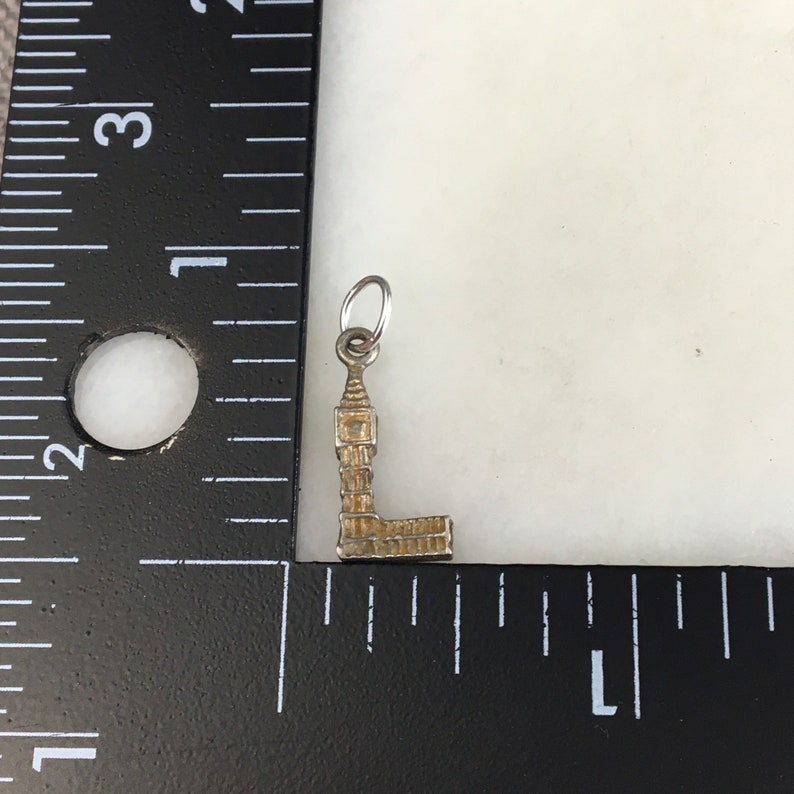 Vintage 925 Sterling Silver Big Ben London England Charm Pendant Necklace
