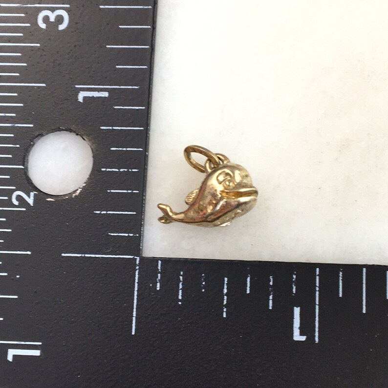 Vintage 925 Sterling Silver Gold Vermeil Whale Charm Pendant