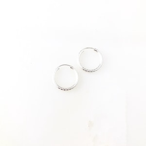 Vintage 925 Sterling Silber Deco Minimal geätzte Creolen