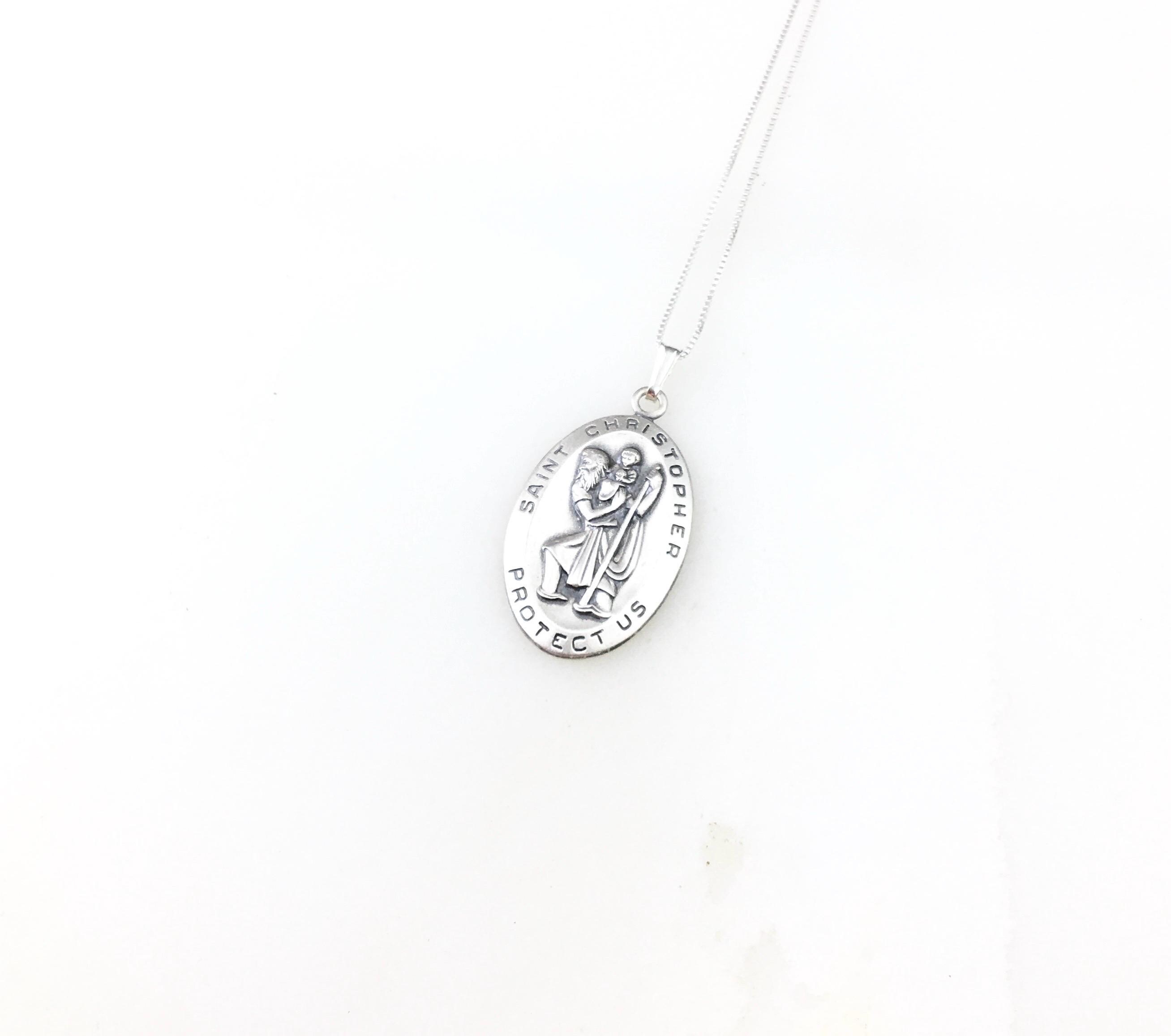 Ciondolo E Collana San Cristoforo In Argento 925 - Gioiello Religioso Made In Italy