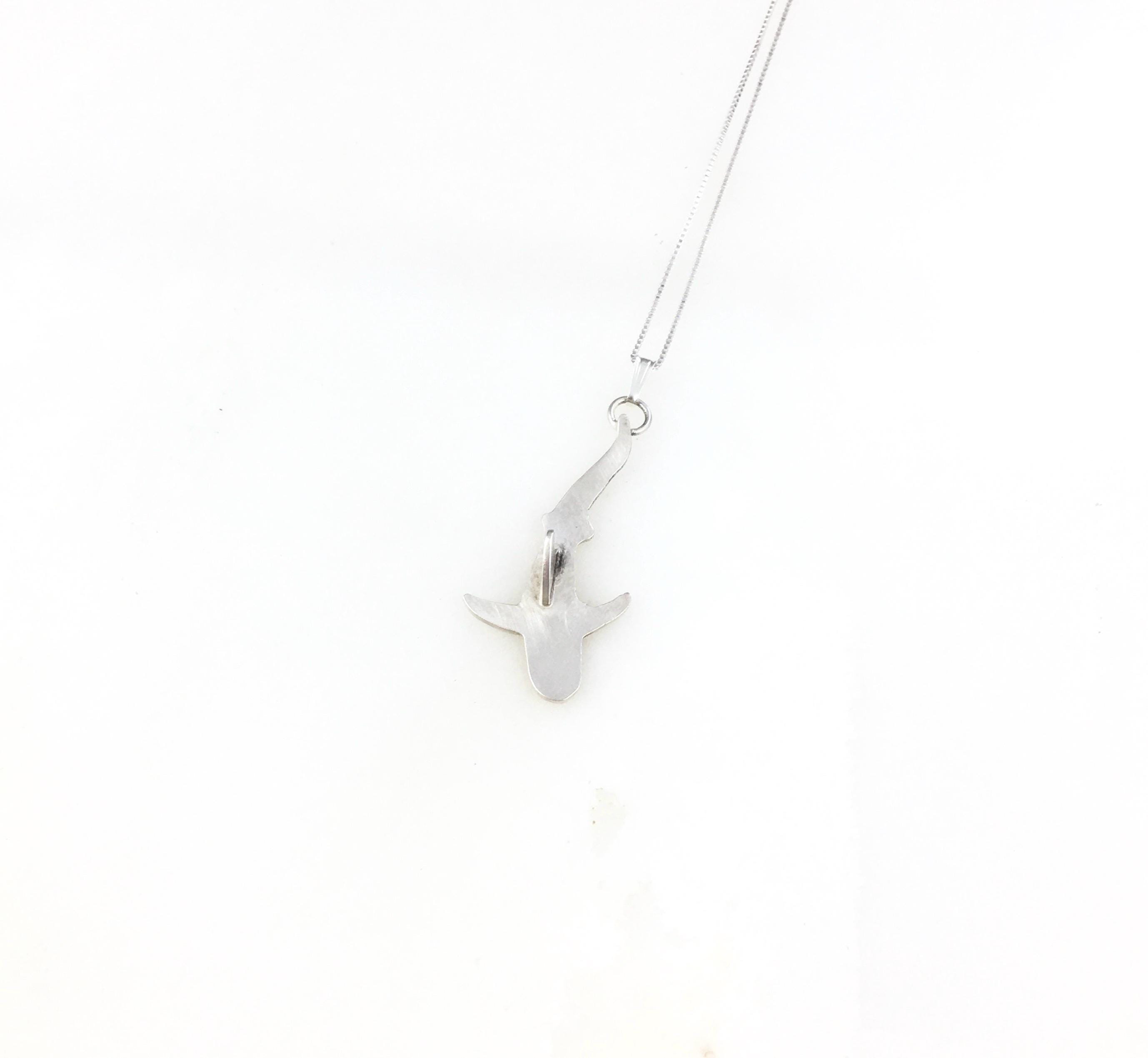 Vintage 925 Sterling Silver Shark Charm Pendant Necklace - Etsy