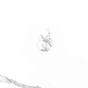 Vintage 925 Sterling Silver Santa Claus Christmas Charm Pendant Necklace
