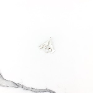 Vintage 925 Sterling Silver Dove Love Birds Charm Pendant Necklace