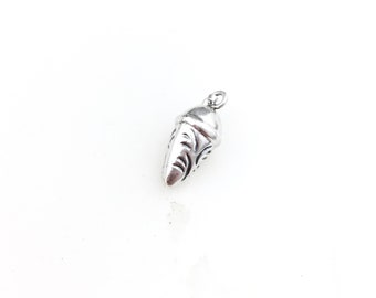 Vintage 925 Sterling Silver Ice Cream Cone Charm Pendant Necklace