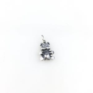 Vintage 925 Sterling Silver Teddy Bear Charm Pendant Necklace