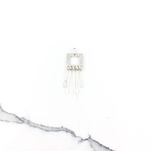 Vintage 925 Sterling Silver Minimal Deco Fringe Pendant Necklace