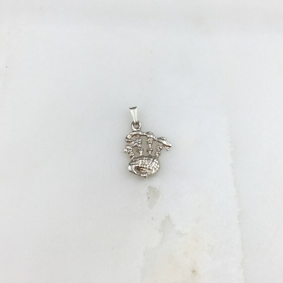 Vintage 925 Sterling Silver Bagpipes Charm Pendan… - image 2