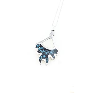 Jahrgang 925 Sterling Silber Mexiko Blau Türkis Anhänger Halskette