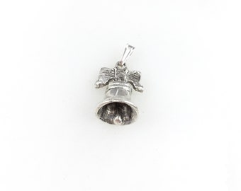 Vintage 925 Sterling Silver Liberty Bell Charm Pendant Necklace