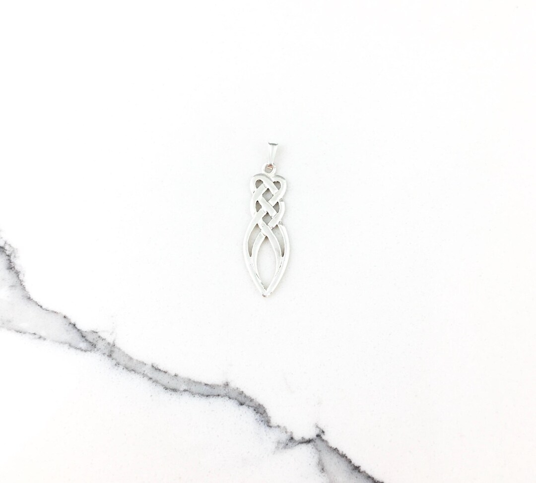Vintage 925 Sterling Silver Celtic Knot Minimal Pendant Necklace - Etsy