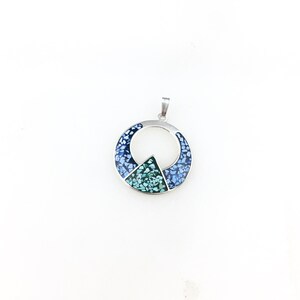 Vintage 925 Sterling Silber Mexiko Blau Türkis Charme Anhänger Halskette
