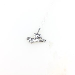Vintage 925 Sterling Silver Angel Cherub Charm Pendant Necklace