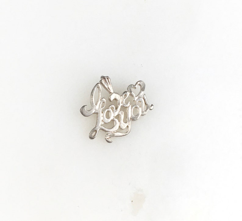 Vintage 925 Sterling Silver I Love You Pendant Necklace
