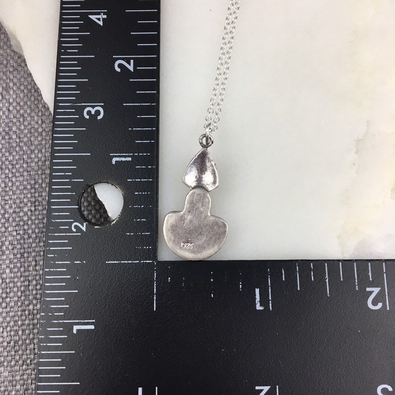 Vintage 925 Sterling Silver Deco Onyx Marcasite Pendant Necklace