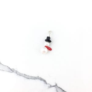 Vintage 925 Sterling Silber Schneemann Winter Weihnachten Charm Anhänger Halskette