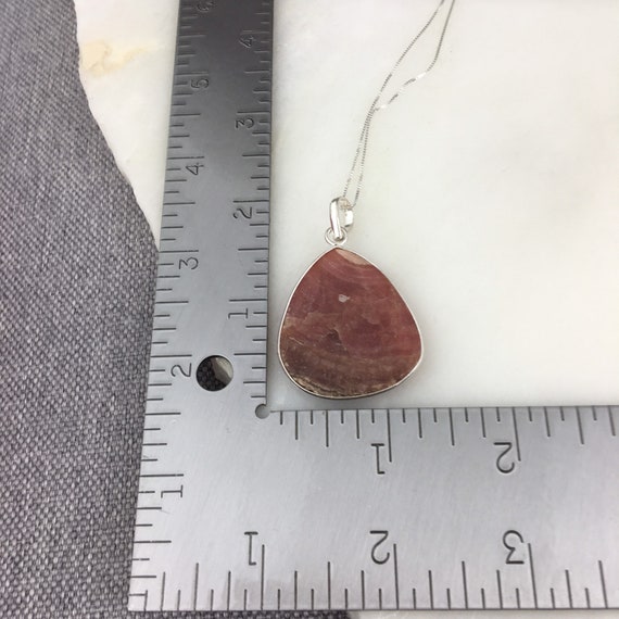 Vintage 925 Sterling Silver Pink Rhodochrosite Ge… - image 3