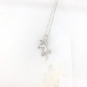 Vintage 925 Sterling Silver Unicorn Charm Pendant Necklace image 3