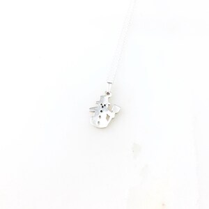 Vintage 925 Sterling Silber Schneemann Winter Weihnachten Charm Anhänger Halskette